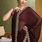 Buy Wine Partywear Sarees Online at STORI