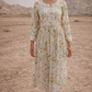 white and yellow flower print kurti