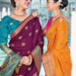 Orange & Pink Handloom Weaved Cotton Saree