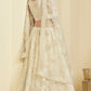 Ivory White Heavy Embroidered Net Lehenga