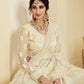Ivory White Heavy Embroidered Net Lehenga