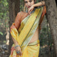 Royal Yellow Zari Woven Border Linen Saree
