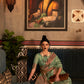 Summer Green Tissue Silk Handloom Saree