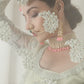 Pista Green Heavy Embroidered Net Lehenga
