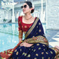 Navy Blue Handloom Weaved Cotton Saree