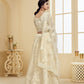 Ivory White Heavy Embroidered Net Lehenga
