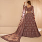 Cinnamon Brown Heavy Embroidered Net Lehenga