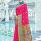 Fuschia Pink Handloom Weaved Cotton Saree