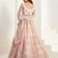 Apricot Peach Heavy Embroidered Net Bridal Lehenga