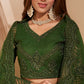 Mehendi Green Heavy Embroidered Net Lehenga