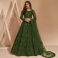 Mehendi Green Heavy Embroidered Net Lehenga