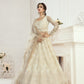 Ivory White Heavy Embroidered Net Bridal Lehenga