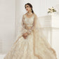 Ivory White Heavy Embroidered Net Bridal Lehenga