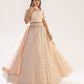 Cantaloupe Peach Heavy Embroidered Net Bridal Lehenga