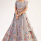 Dusky Lavendar Heavy Embroidered Net Bridal Lehenga