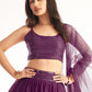Sangria Magenta Georgette Layered Readymade Lehenga