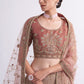 Rusty Brown Heavy Embroidered Shaded Silk Designer Lehenga