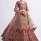 Rusty Brown Heavy Embroidered Shaded Silk Designer Lehenga