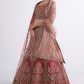 Rusty Brown Heavy Embroidered Shaded Silk Designer Lehenga