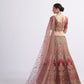 Rusty Brown Heavy Embroidered Shaded Silk Designer Lehenga