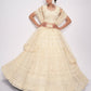 Ivory White Embroidered Net Lehenga