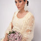 Ivory White Embroidered Net Lehenga