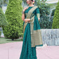 Rama Green Brocade Woven Organza Saree
