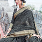 Soot Grey Brocade Woven Organza Saree