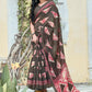 Marshy Brown Printed Handloom Cotton Saree