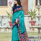 Dusty Blue Printed Handloom Cotton Saree