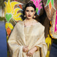 Cream Gold Kanjivaram Silk Saree