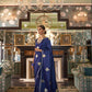 Royal Blue Zari Spades Satin Silk Saree