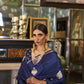 Royal Blue Zari Spades Satin Silk Saree