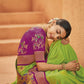 Bright Green Paithani Silk Saree With Designer Blouse