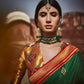 Lush Green Paithani Saree With Designer Blouse