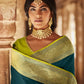 Seaweed Green Silk Saree With Designer Blouse