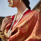 Fawn Brown Silk Saree With Designer Blouse