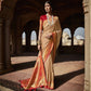 Fawn Brown Silk Saree With Designer Blouse