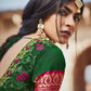 Golden Peach Silk Saree With Embroidered Designer Blouse