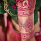 Golden Peach Silk Saree With Embroidered Designer Blouse
