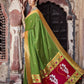 Parrot Green Paithani Saree With Designer Blouse