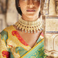 Firozi Blue Silk Saree With Designer Blouse