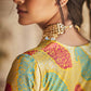 Firozi Blue Silk Saree With Designer Blouse