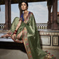 Basil Green Banarasi Silk Saree With Designer Blouse