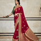 Bridal Red Silk Saree With Designer Blouse