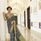 Aegean Blue Weaved Patola Silk Saree