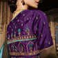 Cerulean Blue Silk Saree With Designer Blouse