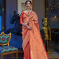 Golden Red Kanjivaram Silk Saree