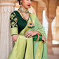 Mint Green Silk Saree With Designer Blouse