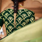 Mint Green Silk Saree With Designer Blouse